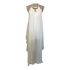 Paradise White Goddess Dress Sheer Beach Slip Size Small NWT